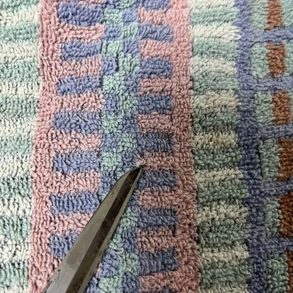 VTG Cannon Royal Family‎ 16x24 Jacquard Hand Towel 70s USA Retro Geometric Boho